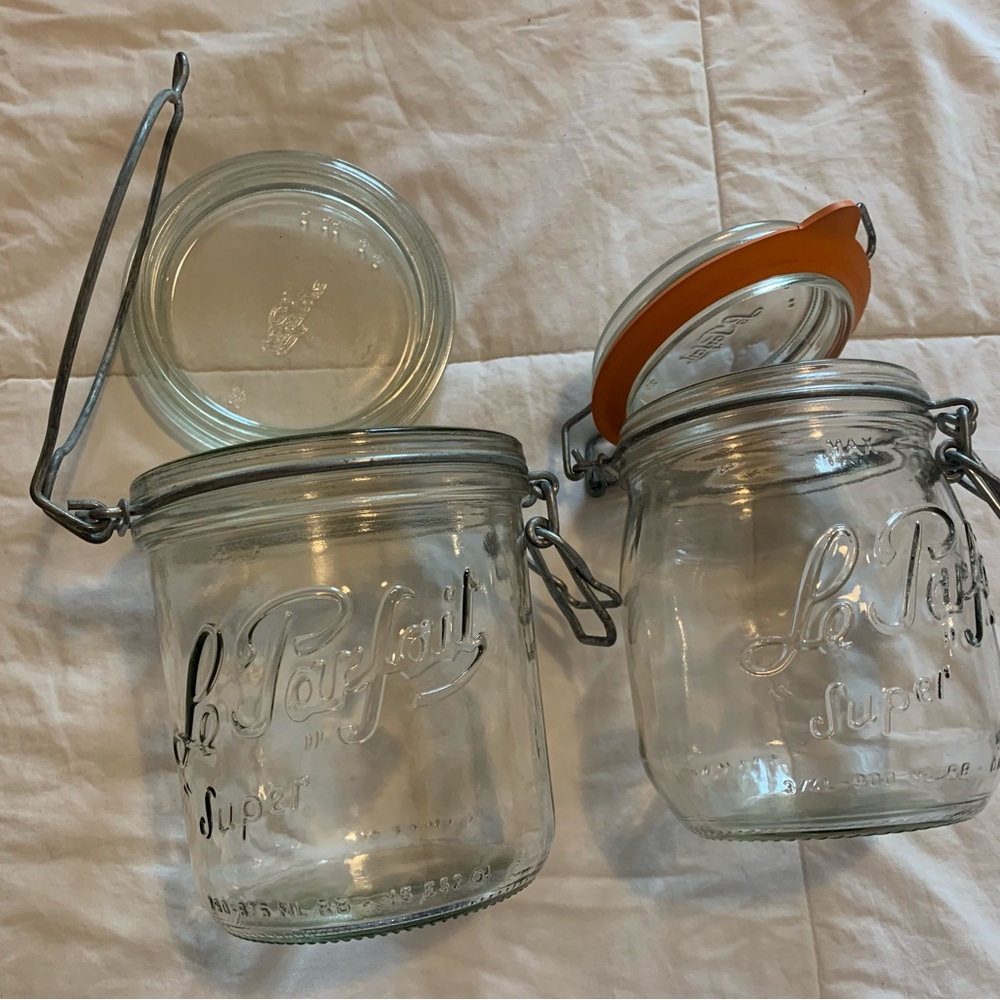 Le Parfait Super Glass Preserve Jars with Orange Seal